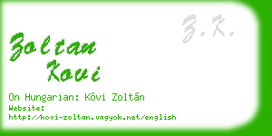zoltan kovi business card