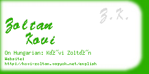 zoltan kovi business card